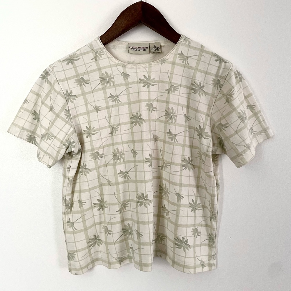 Classic Elements Pale Green Print Shirt